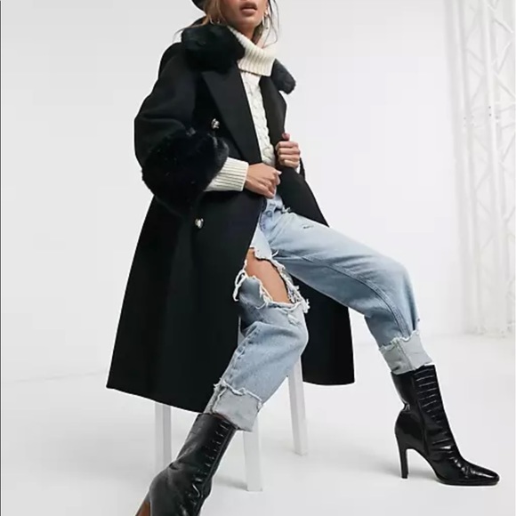 Faux fur cuff coat - Picture 4 of 4